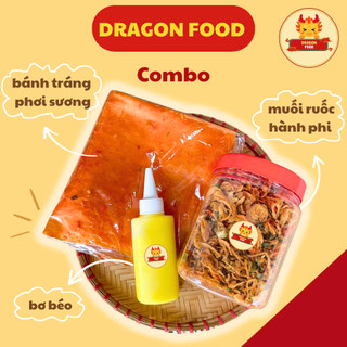 Combo Bánh Tráng Phơi Sương + Muối Ruốc Hành Phi + Bơ Béo DragonFood