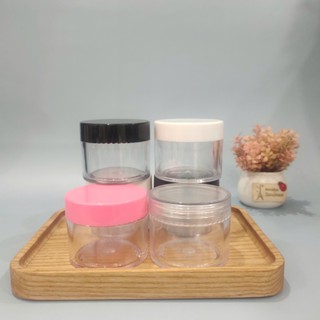  Combo 50 - 100 Hũ nhựa chiết mỹ phẩm 50g thân trong suốt nắp nhiều màu - Hủ nhựa đựng kem spa phụ kiện du lịch 