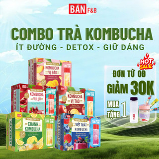  Combo Trà Kombucha Giàu Lợi Khuẩn Tốt Cho Tiêu Hóa Hương Vị Tự Nhiên Dễ Uống Ít Calo – Hộp 8 Gói 