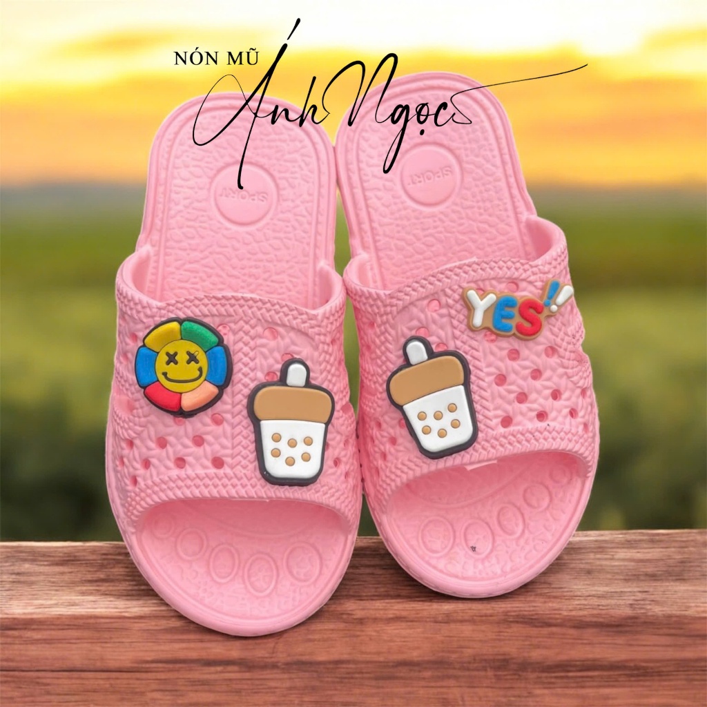  Dép Tổ Ong Nhiều Màu cho bé trai bé gái  5_14 tuổi  sticker Hàng cao cấp-Chất liệu Nhựa EVA siêu nhẹ 