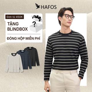Áo thun nam tay dài STRIPED HAFOS EZ COLLECTION, áo thun dài tay kẻ sọc ngang chất liệu thoáng mát, áo phông tay dài nam