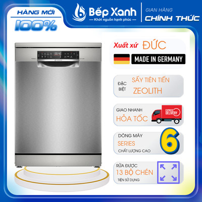 Duy Nhất 08.08 - Tặng Chảo 2.690.000đ | Máy rửa chén Bosch series 6 SMS6ZCI00P/SMS6ZCI02P, nhập khẩu Đức sấy zeolith