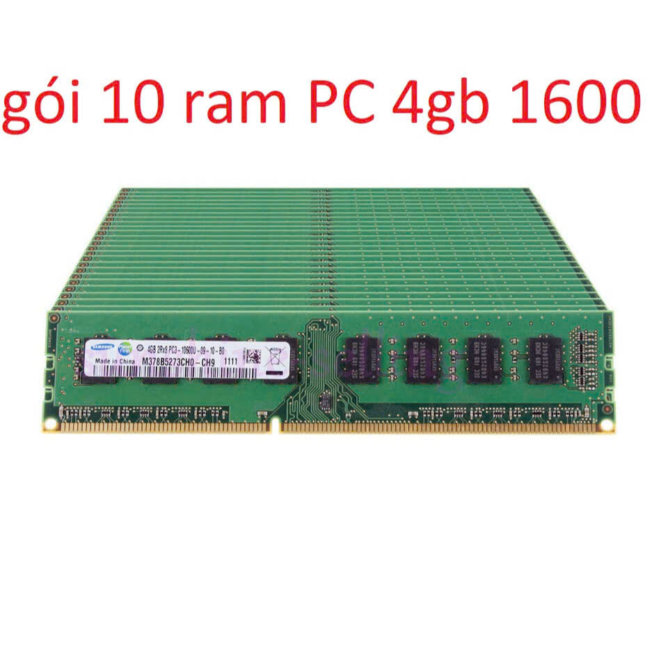  ram ddr3 PC 4gb buss 1600.... combo 10 thanh .....hàng tháo máy bộ.........như hình ảnh..... 