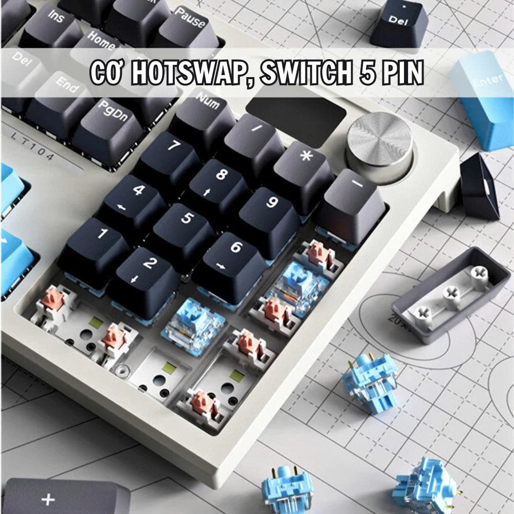Bàn phím cơ có dây/ không dây LANGTU  LT104 bàn phím 3 Mode, bluetooth, Hotswap,màn hình điện tử | BigBuy360 - bigbuy360.vn