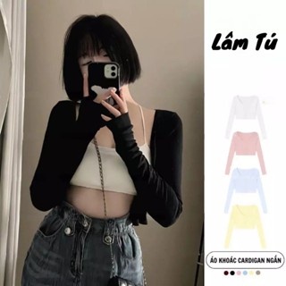 [DEAL MỞ BÁN] Áo Khoác Cardigan Basic Hàn Quốc Dáng Ngắn Ôm Body Thun Cotton Nhiều Màu Nữ Tính Lâm Tú Clothing MA500