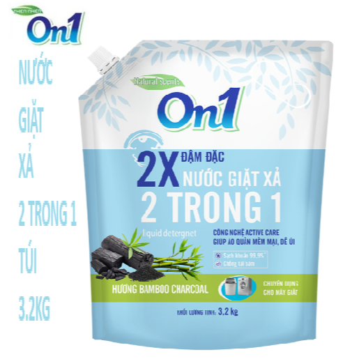 TÚI NƯỚC GIẶT XẢ ON1 HƯƠNG BAMBOO CHARCOAL (NEW) 3,2KG