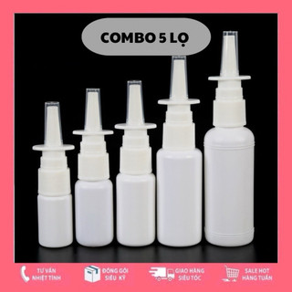   COMBO 5 LỌ  Vỏ chai đựng nước muối dung dịch xịt mũi xịt họng xoang vỏ lọ xịt mũi chai xịt rửa mũi vỏ lọ xịt 