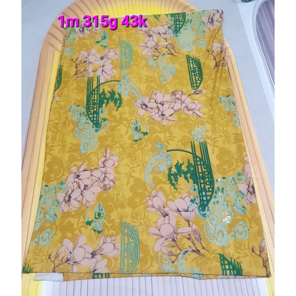 AO3: HOA LÁ Vải thun aty chất vải đanh giãn mềm mát, khổ 1m6, may quần áo nữ.