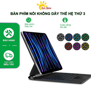 Ốp từ tính hút nam châm kèm bàn phím có đèn nền cho Pro Air 4/5/6 kích thước 10.9 11 12.9 13 inch