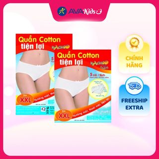  Combo 2 quần lót vải cotton mặc 1 lần KACHOOBABY size XXL  Bịch 5 cái  