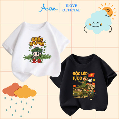 [MỚI] Áo thun Việt Nam, Áo cộc Việt Nam mừng Quốc Khánh cho bé chất cotton thoải mái cho bé trai, bé gái 9-36kg