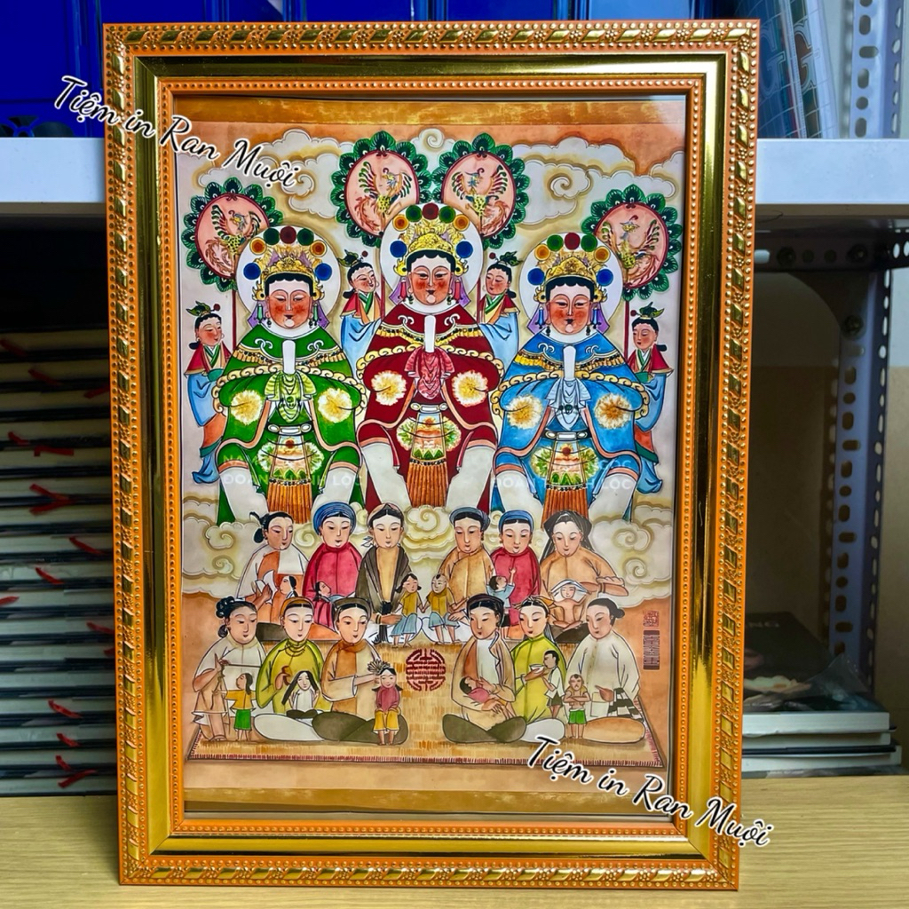 Khung tranh 12 Bà Mụ, Bà Chúa Thai Sanh nhiều mẫu lựa chọn