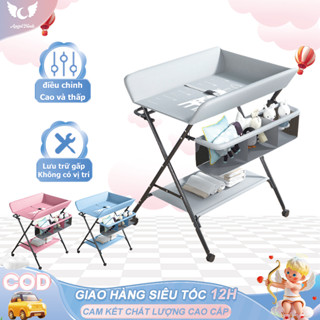  Bàn Thay Tã Cho Bé ,Thay Quần Áo Cho Bé Sơ Sinh Có Bánh Xe Cải Tiến 2025 Gấp Gọn Dễ Dàng 
