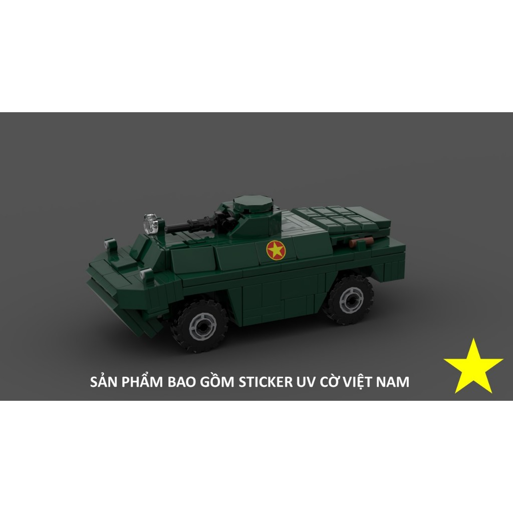 đồ chơi lắp ráp moc xe bọc thép brdm-2 tỉ lệ 1/45 , đồ chơi moc non có tem dán