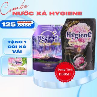  COMBO 2 Túi Nước Xả Vải Hygiene Hương Hoa Mẫu Đơn Và Hoa Tử Đằng - Thể Tích 1100ML Và 1150ML 