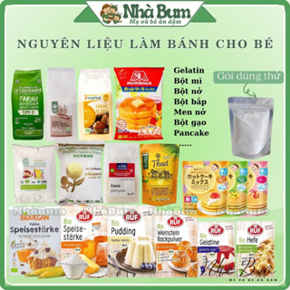 Bột hữu cơ làm bánh cho bé/ bột mì, bắp, năng, gelatin, pudding, nếp, nở, men nở, đường, Nhà Bum
