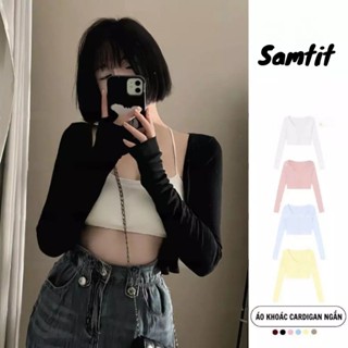 [DEAL MỞ BÁN] Áo Khoác Cardigan Basic Hàn Quốc Dáng Ngắn Ôm Body Thun Cotton Nhiều Màu Nữ Tính Samtitclothing MA500