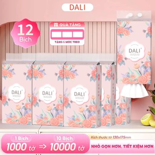  Mua 6 tặng 6 nhận ngay 12 bịch Khăn Giấy Rút Đáy Tặng thêm 6 móc treo DALI GIA 4 lớp mềm mịn 135*175MM Giấy vệ sinh 