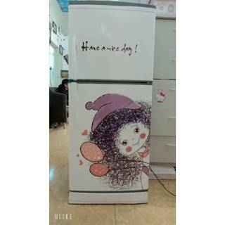 Decal dán máy giặt TÓC XOĂN (trắng) - tủ lạnh mini