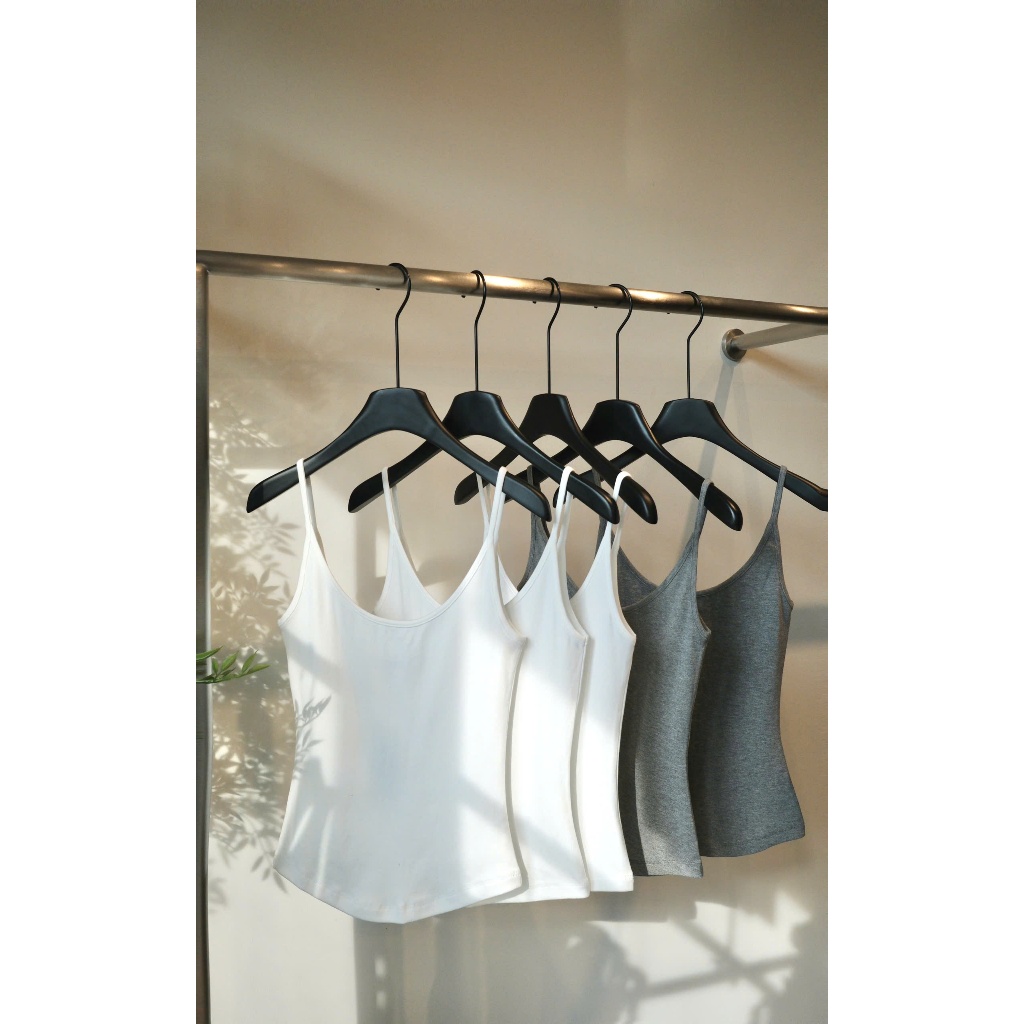 Áo Hai Dây Cổ U Tròn Nữ – Labeau | Áo Tank Top Basic, ôm body tôn dáng