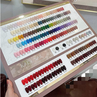 Set Sơn Gel Kaise 120 Màu bảng chữ nhật Cao Cấp - Đủ Tone Thạch, Đục, Nhũ  - Chất Đặc Mướt - Kèm Bảng Màu, Base Top