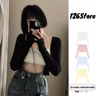 [DEAL MỞ BÁN] Áo Khoác Cardigan Basic Hàn Quốc Dáng Ngắn Ôm Body Thun Cotton Nhiều Màu Nữ Tính 12 Tháng Sáu MA500