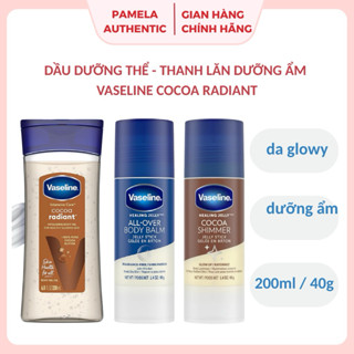 (BILL US) Dầu dưỡng thể - Thanh lăn dưỡng ẩm, bắt sáng Vaseline Cocoa Radiant Glowy Body Oil