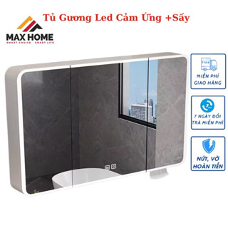  Tủ gương phòng tắm thông minh LED tủ khóa phòng vệ sinh treo tường với tủ quần áo làm đẹp,Tủ phòng tắm 60 70 80 90CM 