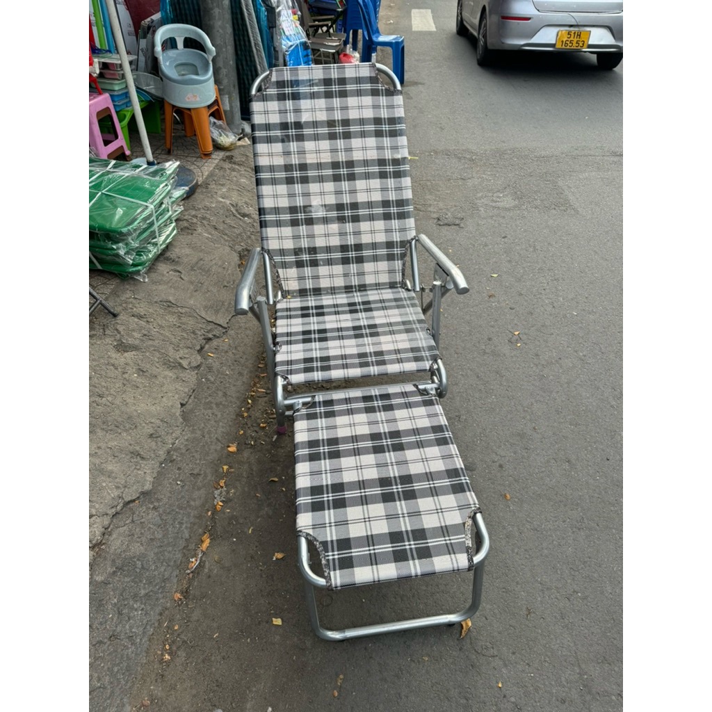 Ghế bố xếp lưới nhập gấp gọn cao cấp , ghế bố bật ngã lưng có gác chân ,ghế xếp du lịch cao cấp