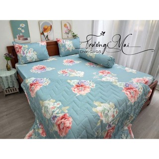 Bộ drap kèm chăn chần gòn lụa tencel mềm mát 5 món.