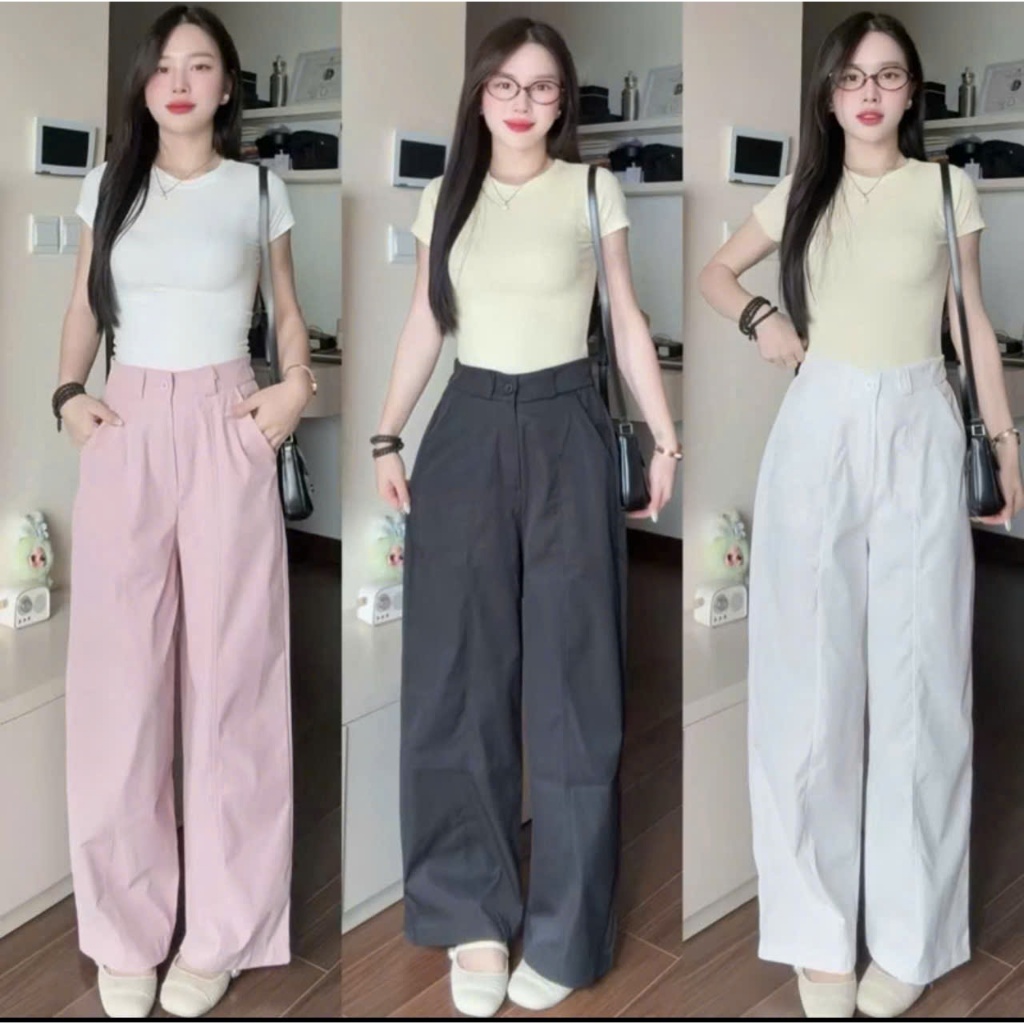 Quần Kaki gió Ống Rộng Nữ Cạp Khóa Lưng Cao, Nhiều Màu Sắc Trẻ Trung, Phù Hợp Với Mọi Gu Thời Trang | BigBuy360 - bigbuy360.vn