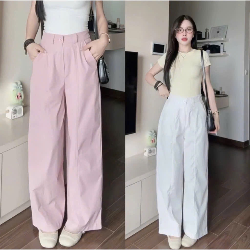 Quần Kaki gió Ống Rộng Nữ Cạp Khóa Lưng Cao, Nhiều Màu Sắc Trẻ Trung, Phù Hợp Với Mọi Gu Thời Trang | BigBuy360 - bigbuy360.vn