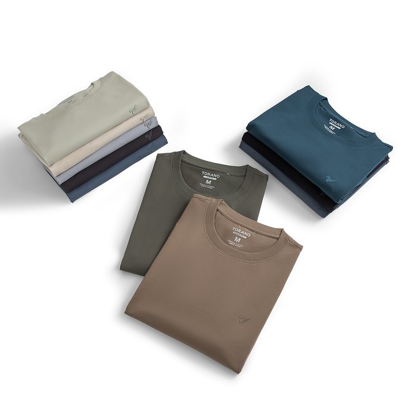 Áo thun nam trơn DAILY TEE TORANO chất cotton mát lạnh thoáng khí, thấm hút mồ hôi và co giãn thoải mái FSTS001 | BigBuy360 - bigbuy360.vn