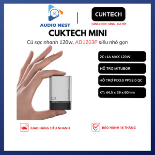 Củ Sạc Cuktech 10 Mini 120W 2C+1A 120W PD3.0 PPS2.0 QC AD1203P- Bảo Hành 18 Tháng.