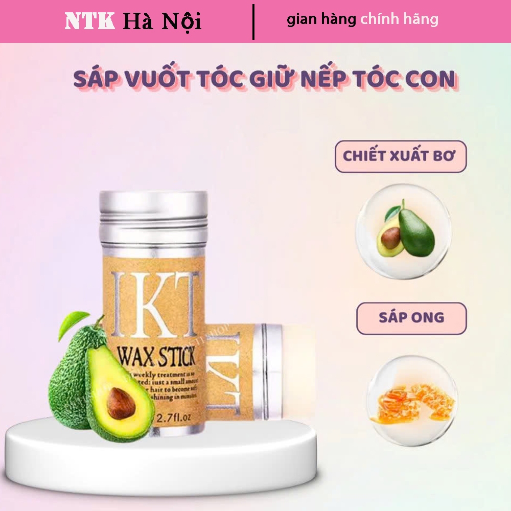 Sáp vuốt tóc Nữ IKT Wax Stick 75g dạng thỏi giữ nếp tóc con keo tạo kiểu tóc nữ tóc trẻ em mềm và dưỡng ẩm