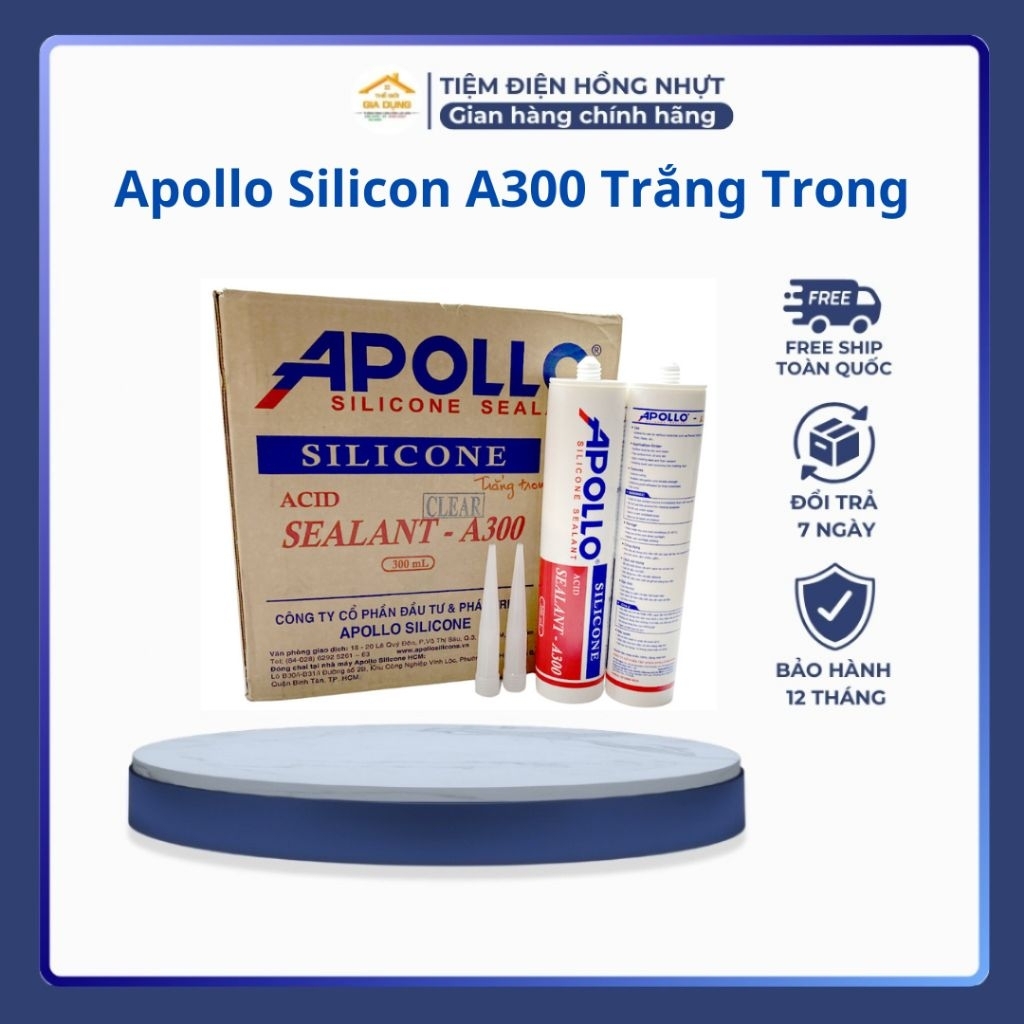 Apollo Silicon A300 Trắng Trong, Trắng Sữa, Đen, Xám ( Bán Theo Thùng ) Hàng Chính Hãng