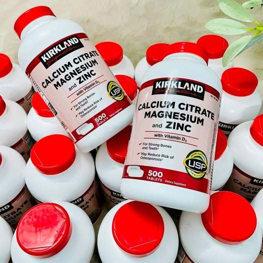 Canxi Zinc Kirkland 500 viên uống bổ xung Calcium Citrate Magnesium and kẽm( Hàng nội địa Mỹ)