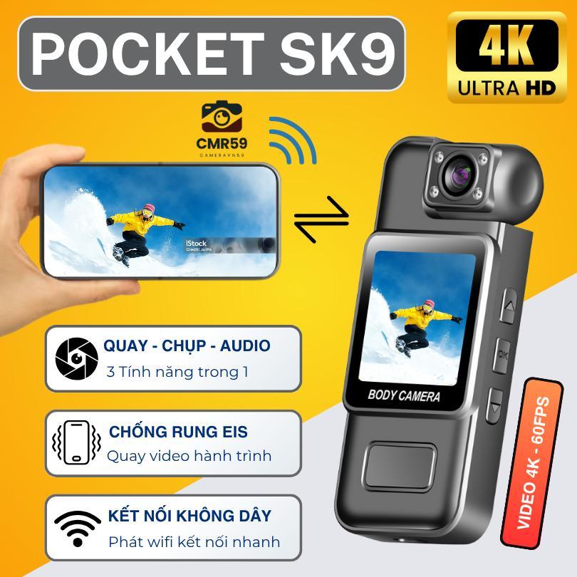 [Hỏa Tốc] Camera Hành Trình Pocket SK9 | Camera Mini Kết Nối Nhanh Điện Thoại, Quay Hồng Ngoại