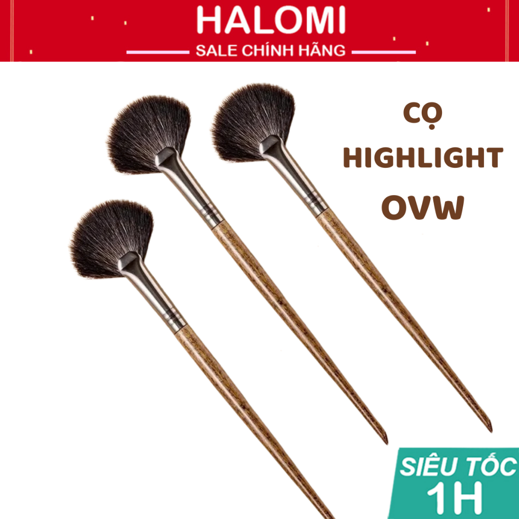 Cọ Highlight hình quạt OVW N42 đánh bắt sáng tự nhiên lông siêu mềm dễ dàng sử dụng