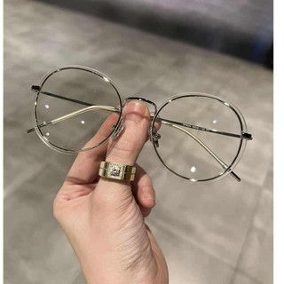 Kinh unisex nam nữ Mắt tròn trong suốt không viền gọng nhẹ