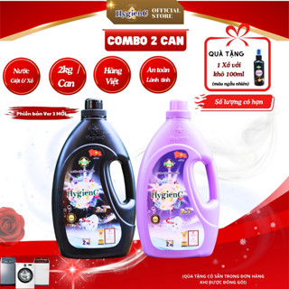[Combo 2 can V3] Nước giặt đậm đặc HygienC Plus+ công nghệ 2 trong 1 - Khối lượng 2Kg - thái CB2C2