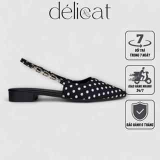  Giày sục bệt nữ quai phối lắc vàng xinh xắn sang trọng Délicat D233 