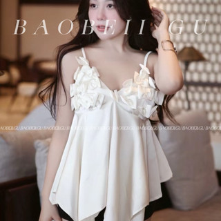  |BAOBEII.GU| Áo Liam hai dây đính nơ tiểu thư_có bigsize 50-100kg  
