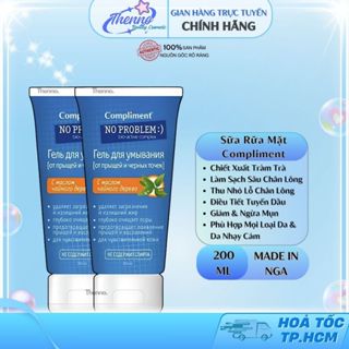  Combo 2 Sữa Rửa Mặt Compliment No Problem Tea Tree Oil Wash Cho Da Nhạy Cảm 200ml  Tem Cam  