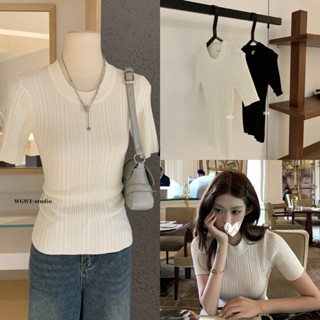 LEMONA x WGWE - Áo Len Tăm Dệt Kim Sợi Dọc Tay Lỡ W6829#