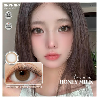  ♡  CẬN TỪ 0-6 ĐỘ  1 cặp lens mắt nâu BROWN ánh cam tự nhiên 14.2mm  kính áp tròng  - SHYNNIE LENS 🐰 