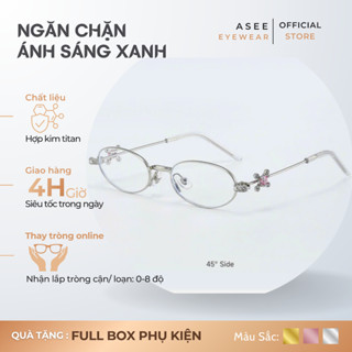  Gọng Kính On Ring Cao Cấp Dáng Oval Càng Đính Đá Hồng Thời Trang Chống Ánh Sáng Xanh Có Thể Thay Tròng Cận  Mã T67  