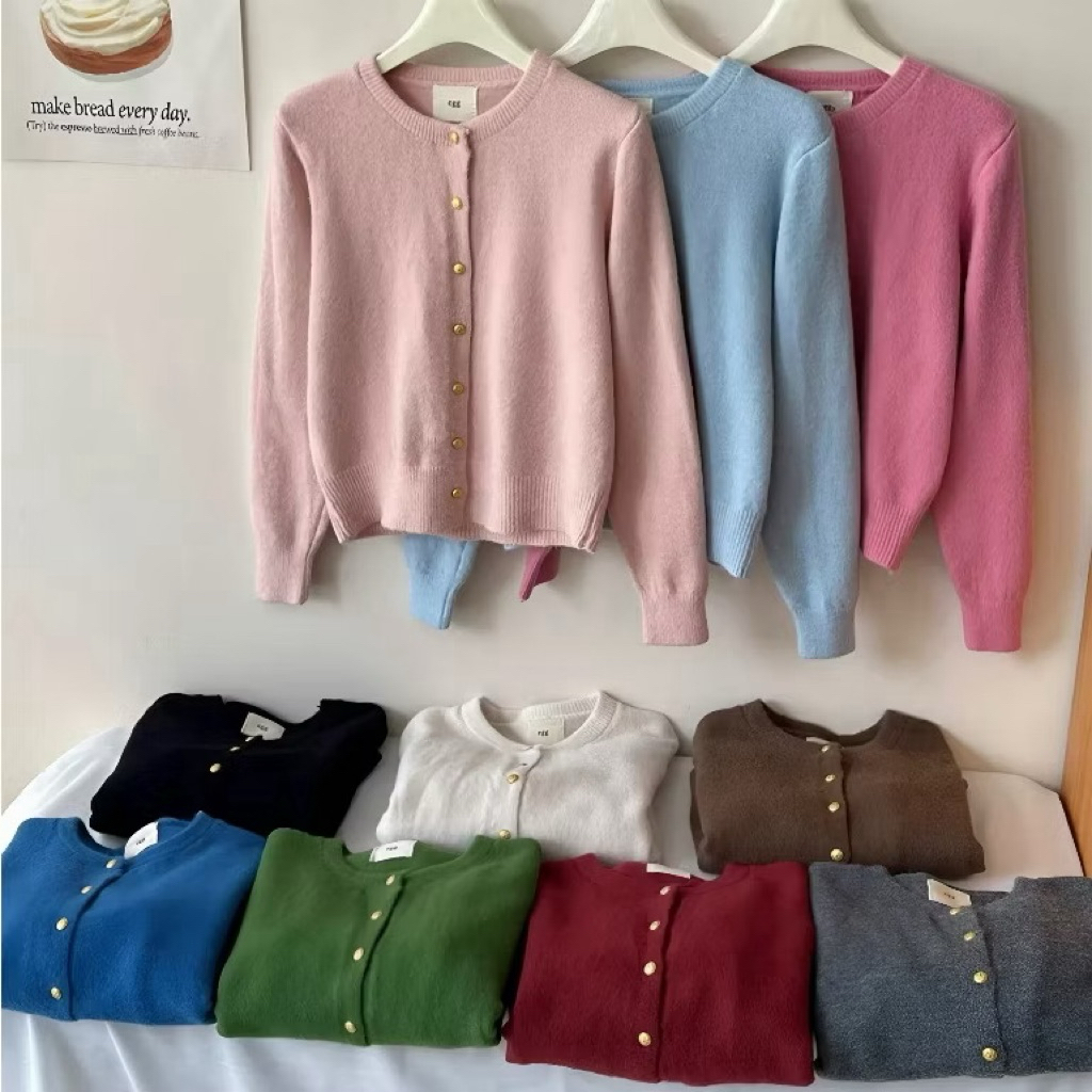 Áo Len Cdg dài tay cúc đồng Hàng QC chuẩn TAG “EGG” A013