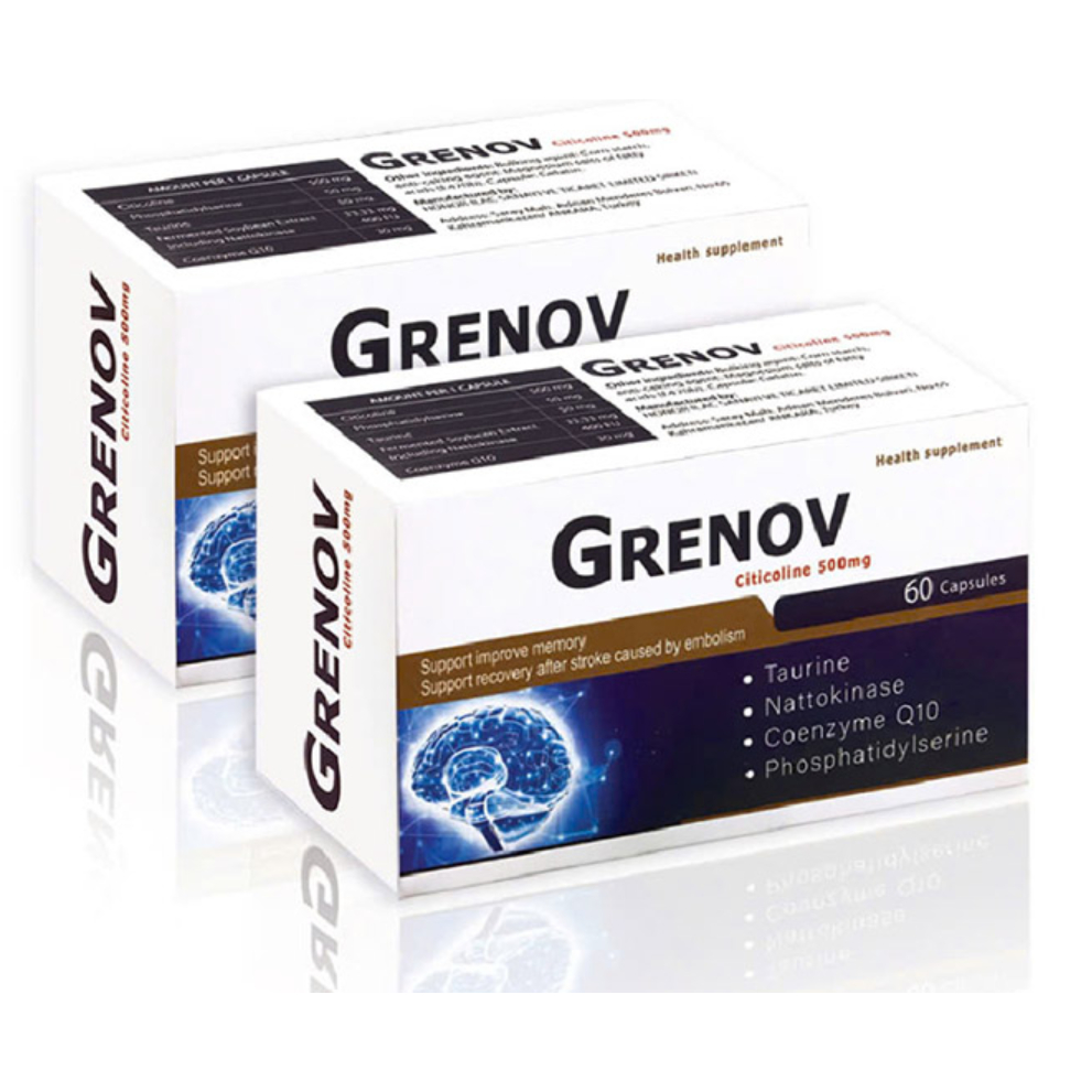 Viên uống Grenov Citicoline 500mg – Hỗ trợ cải thiện trí nhớ, phục hồi sau tai biến mạch máu não (60