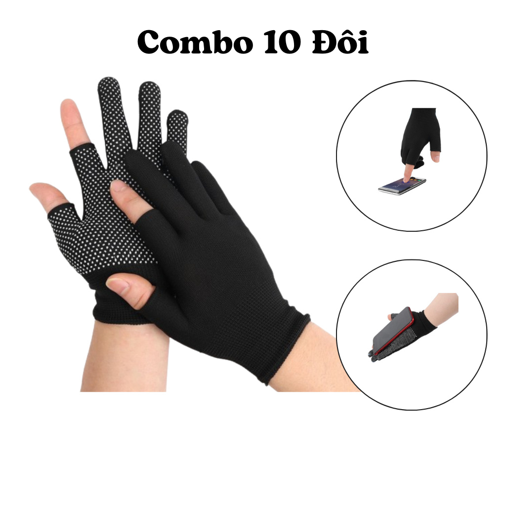 Găng tay chống nắng, bao tay lái xe máy, tập gym, tập thể thao hở ngón đa năng